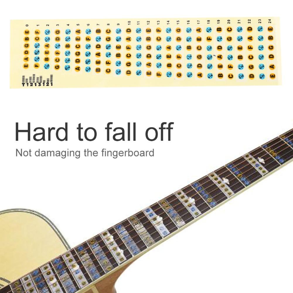 2PCS Yellow Fingerboard Frets Map Sticker Fret Markers Fret Markers Stickers For Beginners Practice