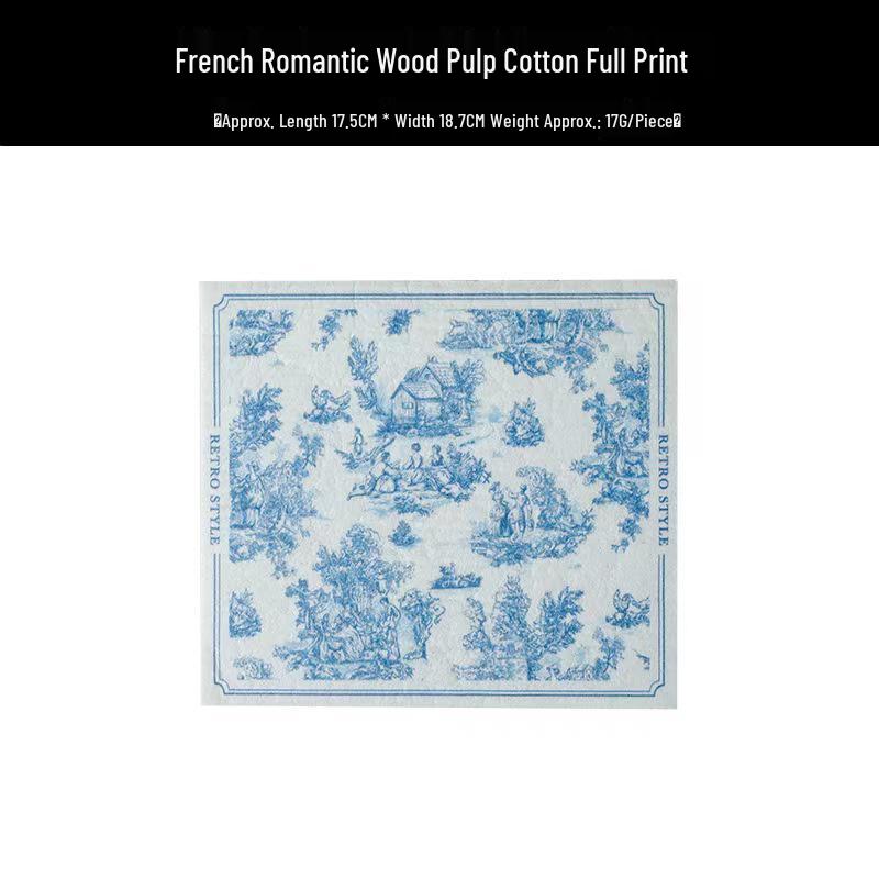 Thickened Lint-Free French Wood Pulp Cotton Dishcloth for Kitchen Cleaning