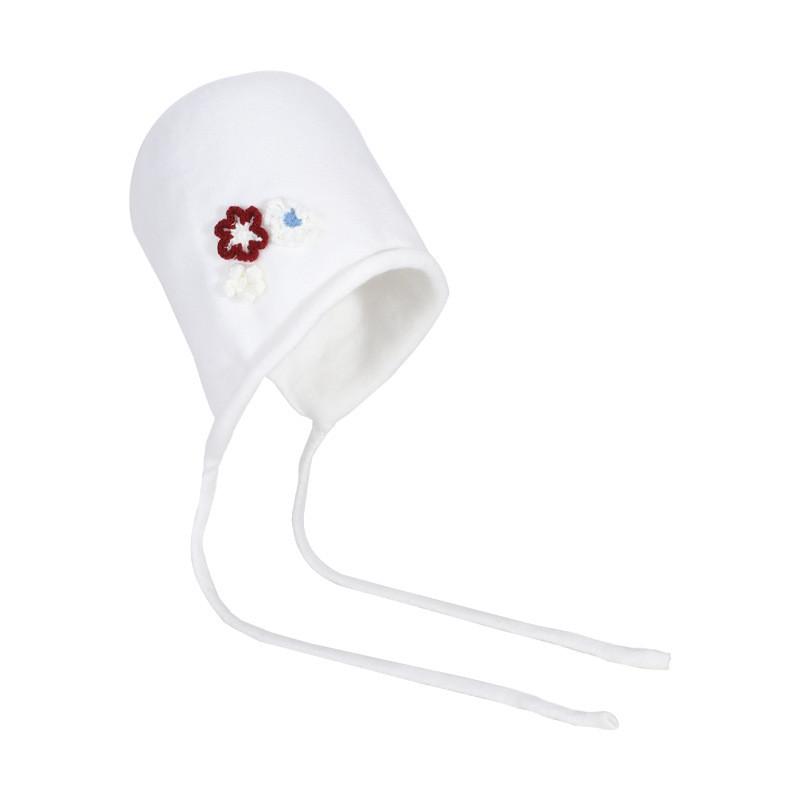 Fall Winter Knit Hat With Floral Pattern For Women And Insulated Beanie Cap белый