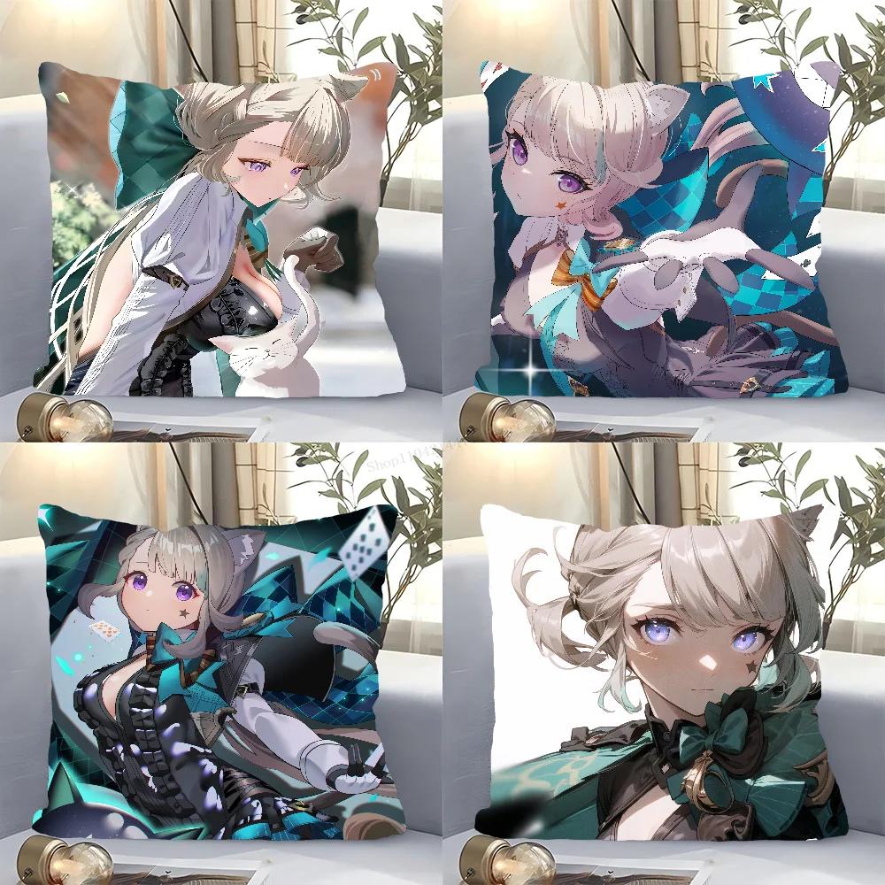 Lynette Anime Game Genshin Impact Pillow Case Square Pillow Bedroom Sofa Leisure Comfort Car Living Room Home Decoration 40X40