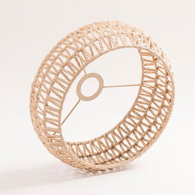 1PC Personalized Lamp Decoration Rustic Japanese Lampshade Hand Woven Iron Frame Lamp Shade Paper Rope Woven Lampshade