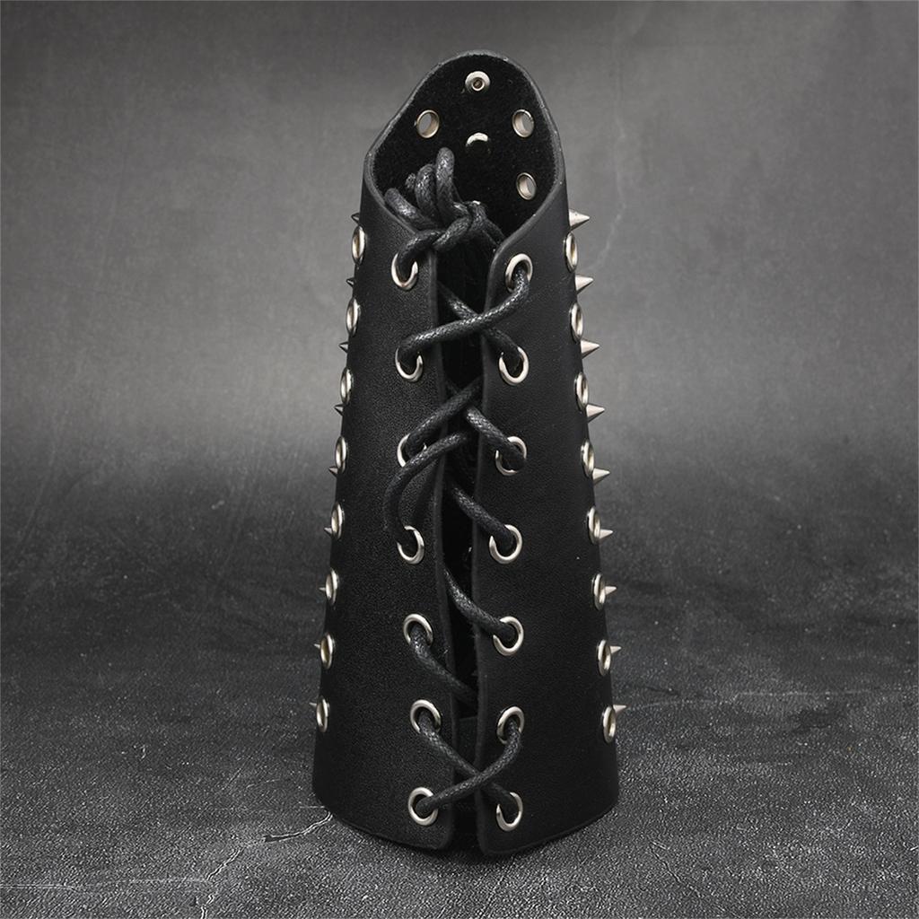 Adjustable Riveted PU Leather Armband Medieval Gauntlet Armwear For Punk Event Gathering Fashion Cosplay Enthusiasts