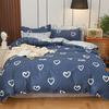 Heart Print Duvet Cover Set King Size Reversible Bedding Set Microfiber Modern 1 Quilt Cover Zipper Closure with 2 Pillowcases