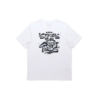 Lebron Strive For Greatness Basketball Graphic Print Crew Neck T-Shirt Men Tops White DD0786-100