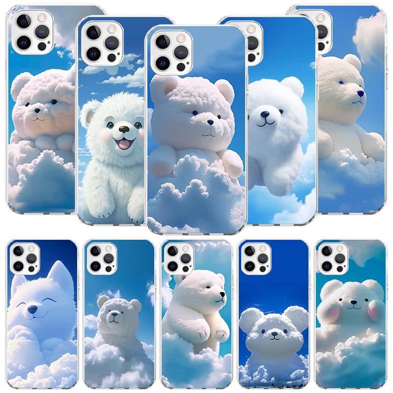 Sunny Clouds Teddy Bear Phone Case for Apple iPhone 17 Air 16 15 Plus 14 + 13 Mini 12 11 Pro Max 7 8 SE 16Max Soft Shell Cover C