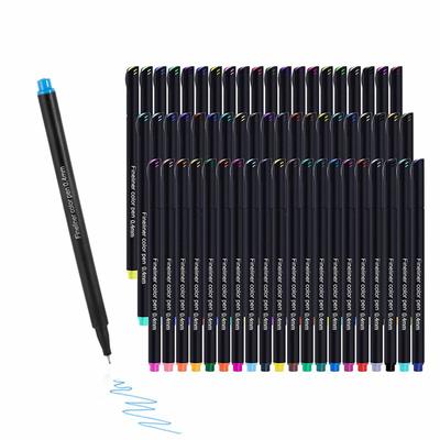 Colored Pen 0.4mm Water-based Needle Pen 12/24/60 Colors Hook Line Pen Fineliner Pens Art Handaccount Painting Gel Pen