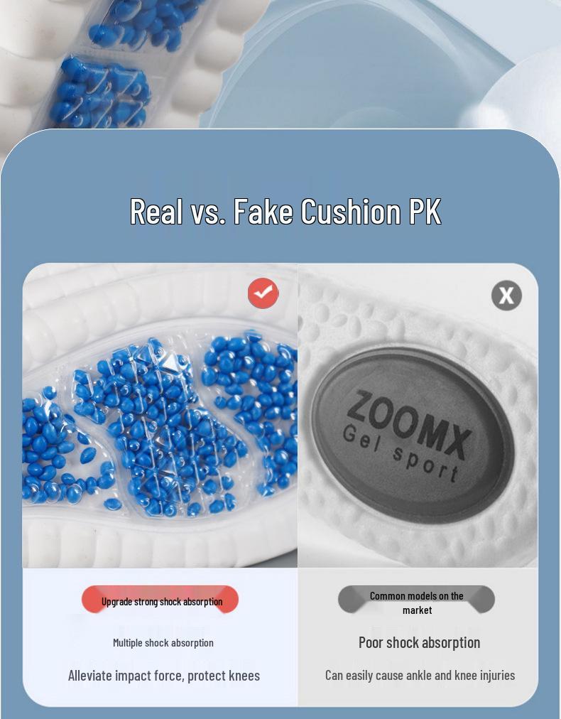 Popcorn Air Cushion High Elastic Sports Insole - Breathable, Sweat-Absorbent, Soft, for Running & Military Training