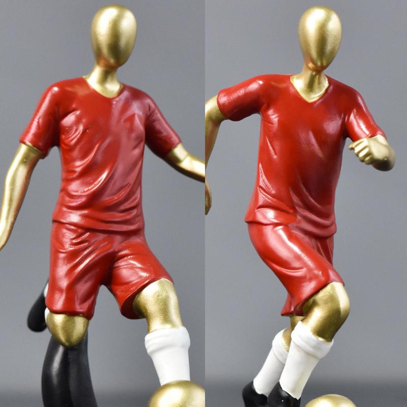 Soccer Team Figurine Resin Football Player Figurine Miniature Football Boys Model Home Art Football Decoration For Wine Cabinet