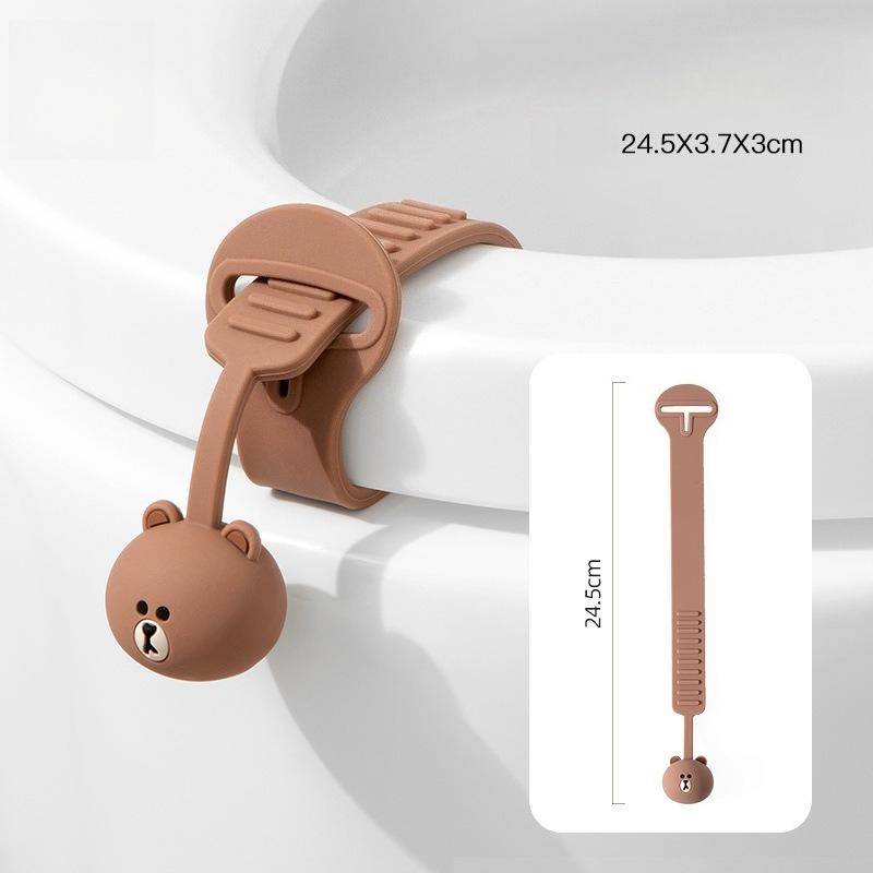 Toilet Seat Lid Lifter Toilet Lid Lifter Does Not Dirty Hands Household Artifact Creative Cartoon Silicone Toilet Lid Lifter