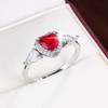 Süßer Romantischer Herzförmiger Zirkonia-Inlay-Damenring - Schmuck aus reinem Kupfer