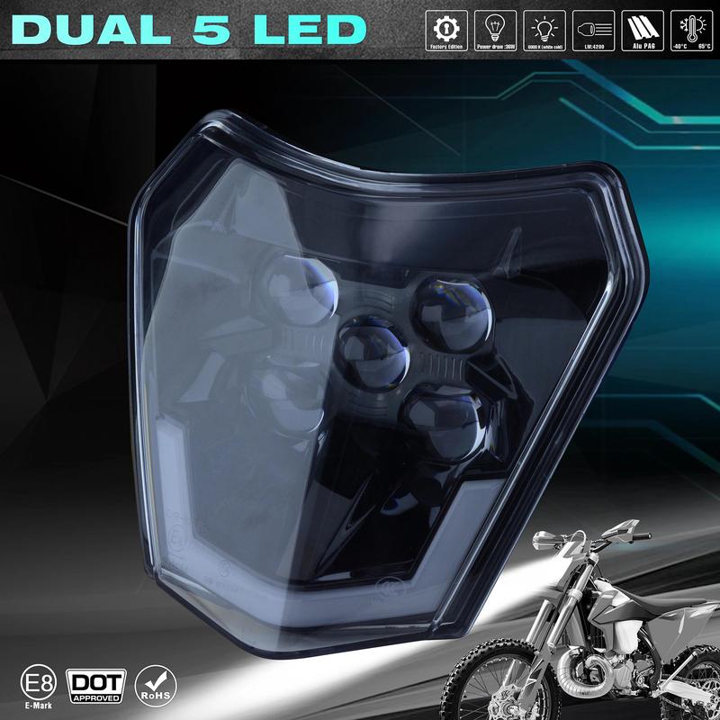 MCHMFG Motorcycle New LED Headlight Headlamp For KTM LDE FOR KTM EXC EXCF SX SXF XC XCF XCW XCFW 125 150 250 300 350 450 530