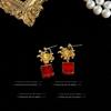 Mid-Century Vintage Stud Earrings: Trendy Literary Style in Light Luxury Fashion