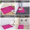 Heart Pattern Pink Magenta and Black Anti-slip Doormat Floor Mat  Rug for Kitchen Entrance Home Bathroom Footpad Mats