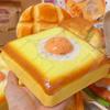 Fried Egg Toast Squishy Toy, Slow Rising Squeeze Bread Toy, Stress Relief Hand Relax Fidget Toy for Kids Adults