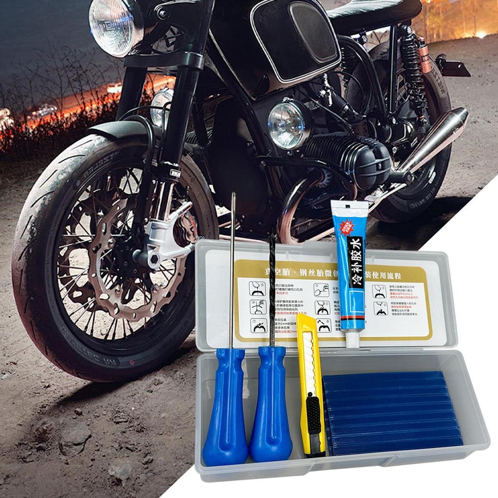 Motorcycle Tire Repair Kit, Puncture Tire Repair Kit | Tire Patch Kit Portable Tire