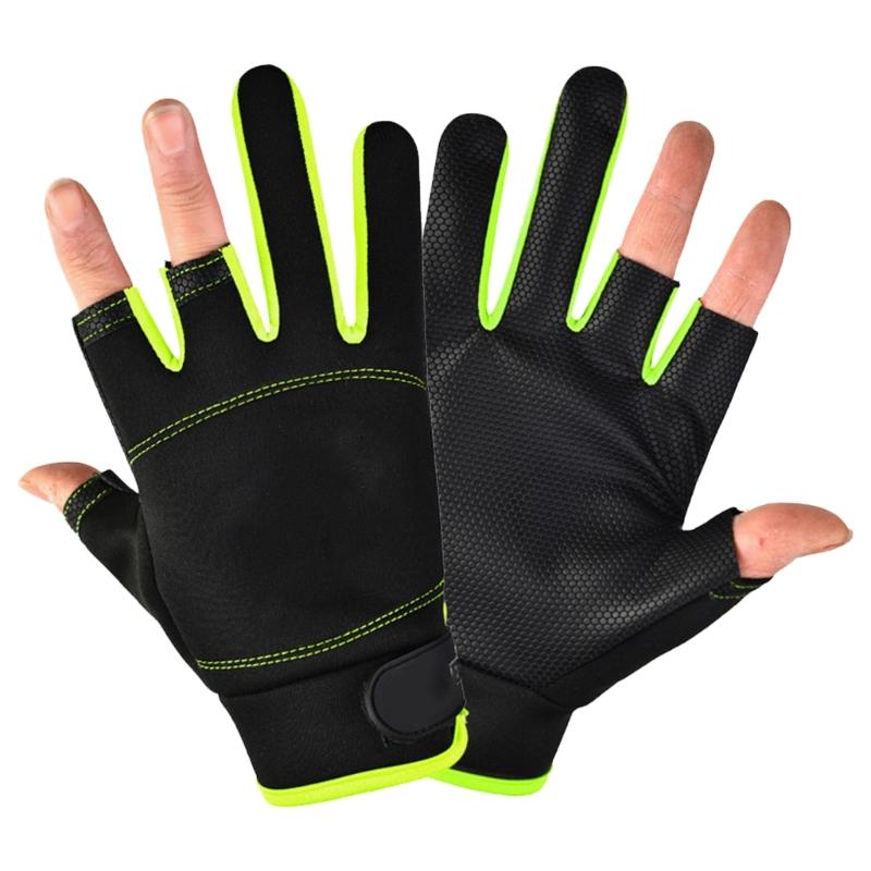 Fishing Gloves Antislip Cycling Sailing Gloves Windproof Breathable Professional Three Finger Gloves For Women Men Adult