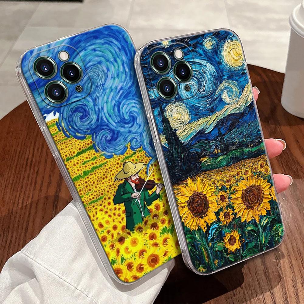 Interesting Van Gogh Art Transparent Case For Apple iPhone 17 16 15 14 13 12 11 Pro Max Case 16 Plus 16E 17Air 17Pro Phone Cover