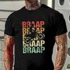 Braaap Retro Color Motocross Graphic Men's T-shirt Casual For Comfortable Short Sleeve Tops