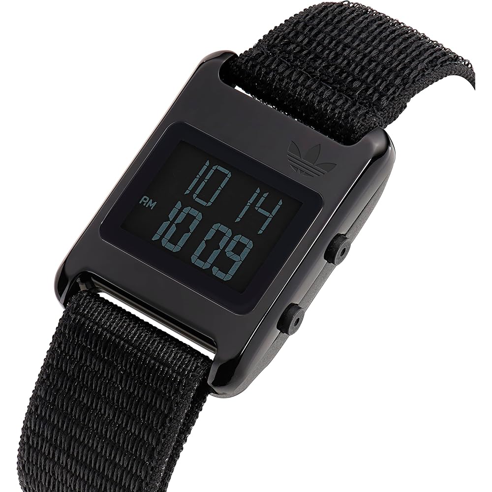 Adidas Originals Hodinky RETROPOP DIGITAL 31,5 MM Sportovní hodinky s černým pryskyřičným ciferníkem a quartzovým strojkem (AOST23065) [Paralelní import]