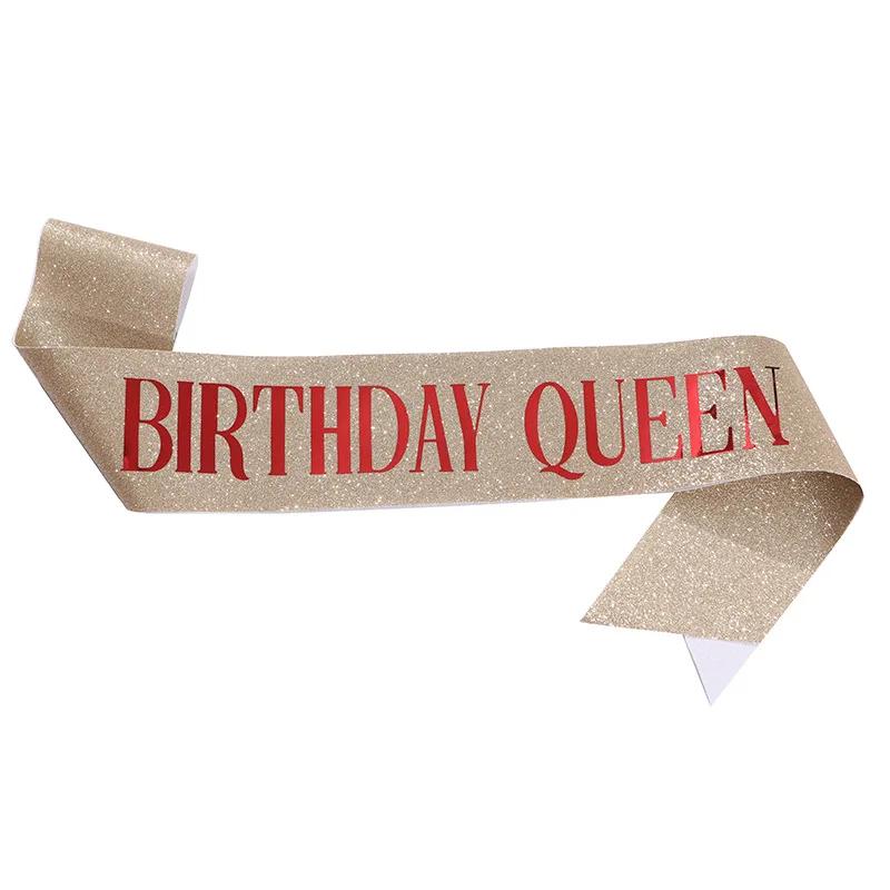 Happy Birthday Queen Girl Satin Sash 21 30 50 Birthday Sash Party Supplies Birthday Decoration Wedding Anniversary Decors