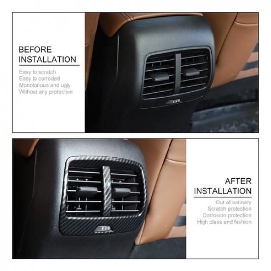 Rear Air Conditioner Vent Cover Trim Decor For Ford Bronco Sport  Carbon Fiber