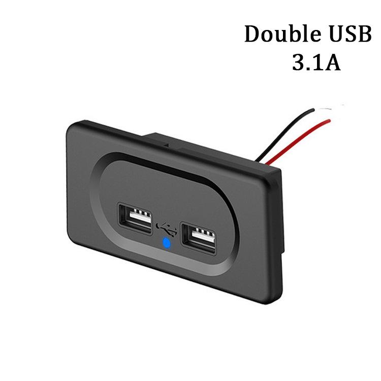 

12 В USB-разъем для автомобильного зарядного устройства 4,8 А 3,1 А 12 В/24 В USB-розетка для зарядного устройства Панельный адаптер питания Аксессуары для быстрой зарядки