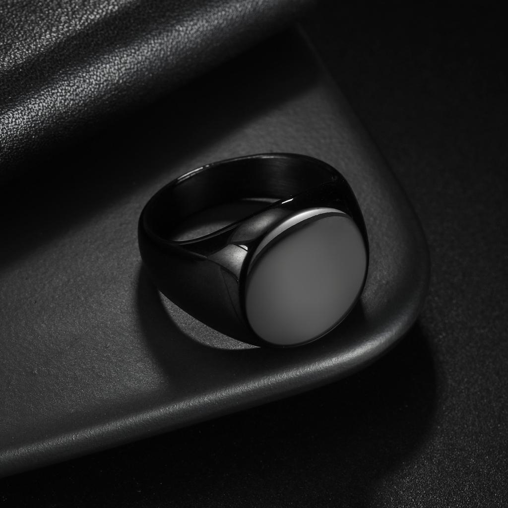 316L Stainless Steel Round Smooth Simple Ring For Men Finger Jewelry Minimalist Style Accessories