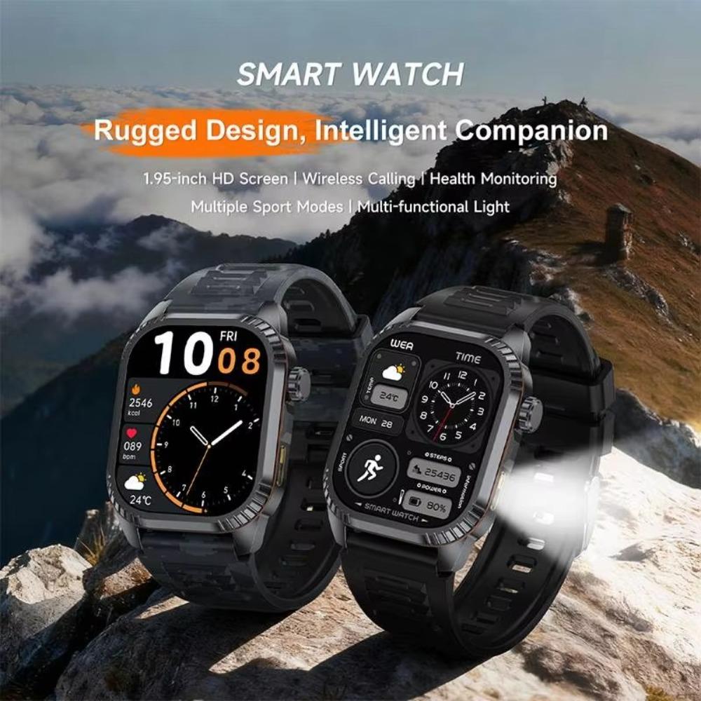 2026 New GPS Tracking Smart Watch 1.96inch HD Screen LED Flashlight Multiple Sport Modes Waterproof Bluetooth Call Smart Watch