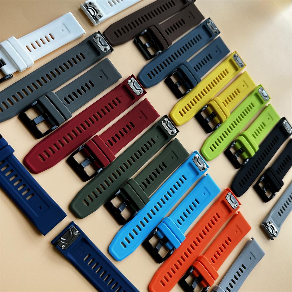 QuickFit 22mm 26mm Strap For Garmin Quatix 8 7 6 5 Sapphire Tactix 8 7 Pro Delta Bravo Silicone Band Fenix 7X 7 6X 6 5X Bracelet