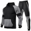 Spring and Autumn Men's Casual Patchwork Hooded Sweatshirt Suit