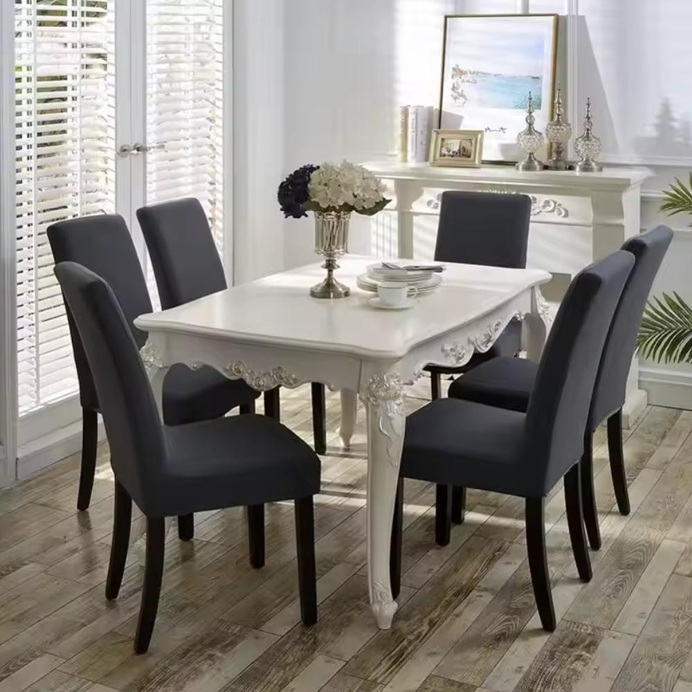Solid Color Elastic Chair Cover Household Dining Chair Cover Simple Waterproof Dining Chair Cover Backrest Elastic Chair Cover