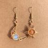 Bohemian Jewelry • Gemstone Pendant Earrings • Sun Moon Set • Creative Daily Holiday Gifts