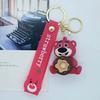 New Creative Cartoon Greedy Strawberry Bear Keychain Bag Car Keychain Accessories Wholesale Kawaii Cute Personalized Gifts Y2k