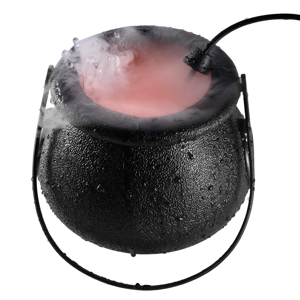 12 LED Halloween Witch Bucket Halloween Cauldron with Mist Maker