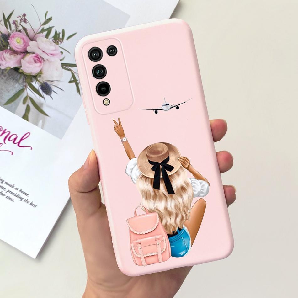 For Honor 10X Lite Phone Case Honor 10Xlite DNN-LX9 Fashion Moon Design Soft Silicon Shockproof Protective Cover Bumper