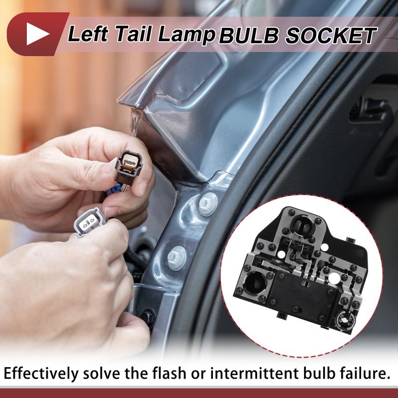 X Autohaux 1 Pc Left Tail Light Socket for Peugeot 408 10-12 Lamp Bulb Connector