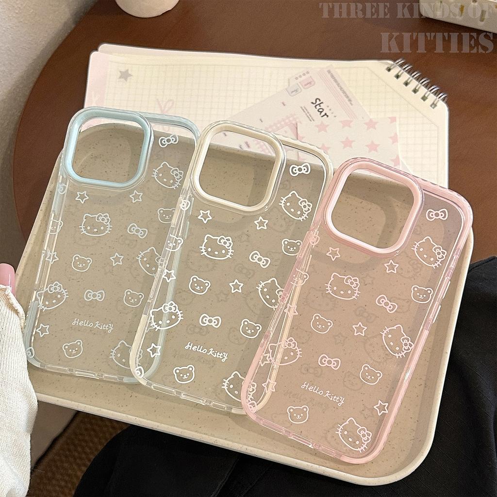 Ins-style Transparent Line Cat iPhone 16 Case Suitable for Apple 15, 17 Pro Max, Cartoon 13, Soft 11