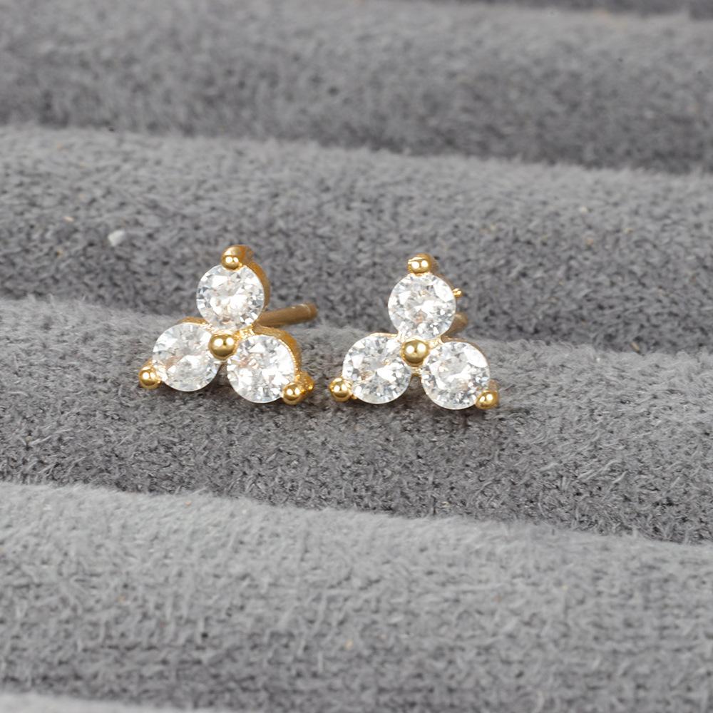 Korean Earrings Geometric Triangle Color Piercing Ear Stud Ximang Seller in Europe and America Mini Bone Studs Simple