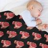 Premium Cut Raw Beef Steak Throw Blanket All Season Lightweight Soft Blanket for Bed