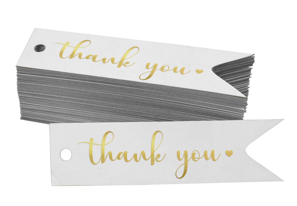 Inkdotpot Pack Of 100 Real Gold Foil Paper Tags Thank You Bridal Shower Favor Hang