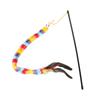 Rainbow Caterpillar Cat Teaser Toy Interactive Plush Wand with Feathers for Kittens Indoor Play