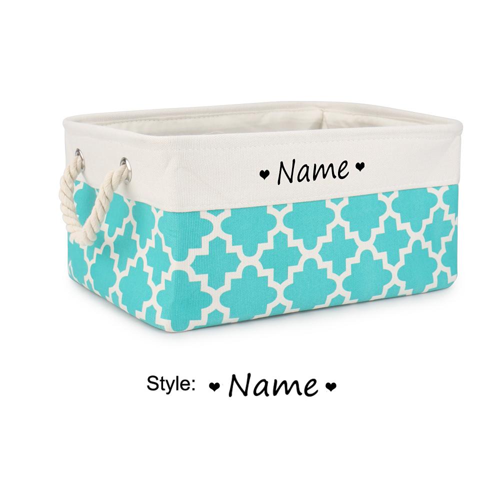 Customised Name Storage Basket for Cat Dog Toys Accessories Print Logo Personalised Custom Nameplate Box S 31x21x12cm