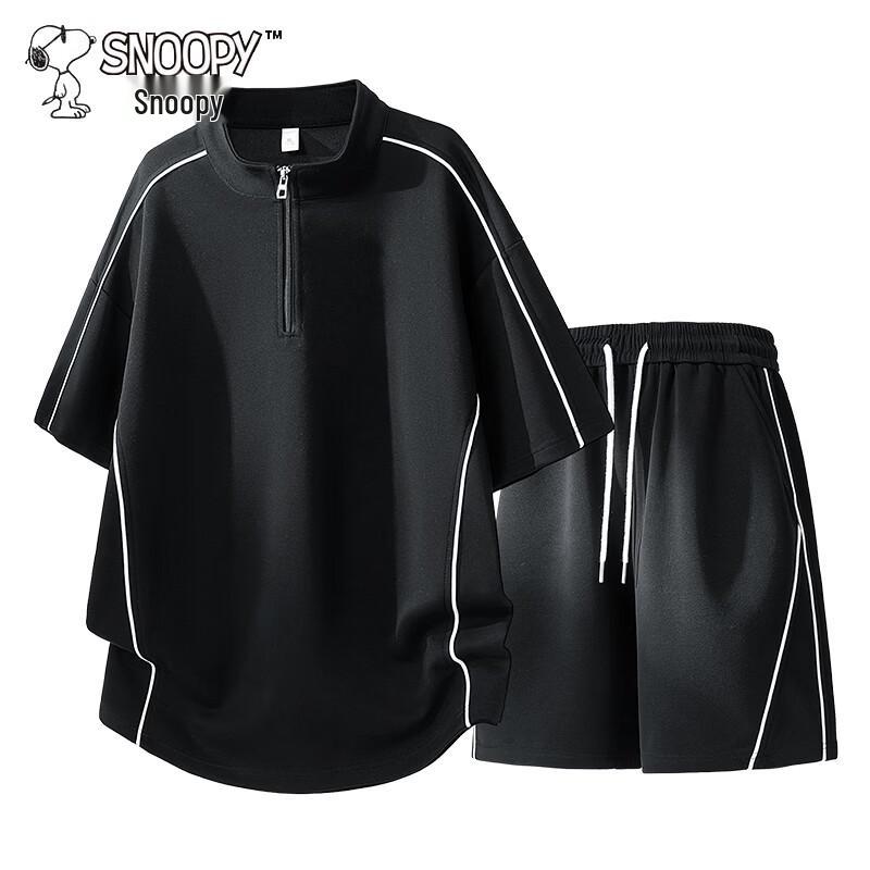 SNOOPY Men s Casual Short-Sleeve T-shirt & Shorts Set L