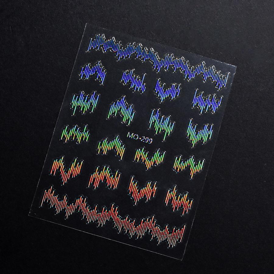 

Светоотражающие наклейки для ногтей, 3D-тисненые фольгированные полоски, наклейки для дизайна ногтей для ночных клубов и вечеринок разноцветный