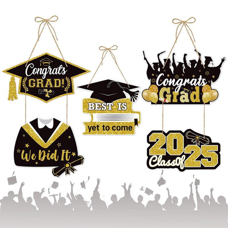 Graduations Paper Door Hanging Graduation Gown Hat Decorations Congrats Grad Party Graduation Decorations 2025 Party Supplie