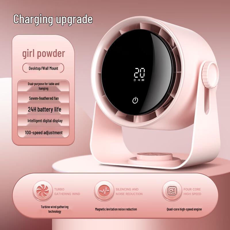 Lishin Portable Rechargeable Desktop Circulating Fan