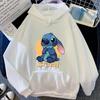 Kluci Holky Disney Stitch Angel Kreslený Zábavný Potisk Podzim a Zima Top s Dlouhým Rukávem Dětská Ležérní Pohodlná Měkká Mikina s Kapucí