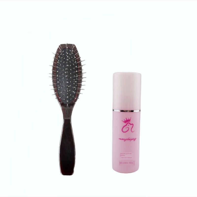 

Wig Care Six-Piece Meal Mesh Cover Support Frame Suit Care Solution Anti-Static Steel Comb Wash-Free Soft Smooth Set Care solution (M)+ black airbag comb