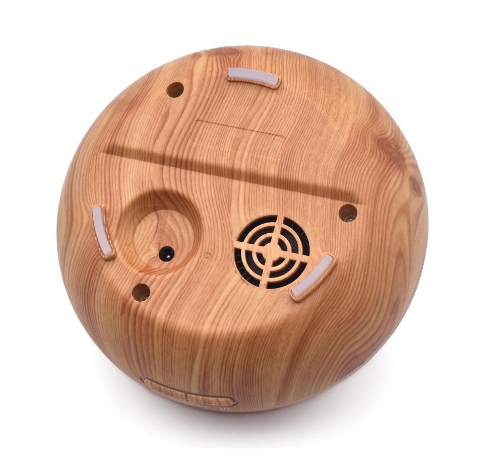 Diffusore di Aromi ad Ultrasuoni con Effetto Legno e Luce Colorata, Umidificatore da 400 ml per la Casa
