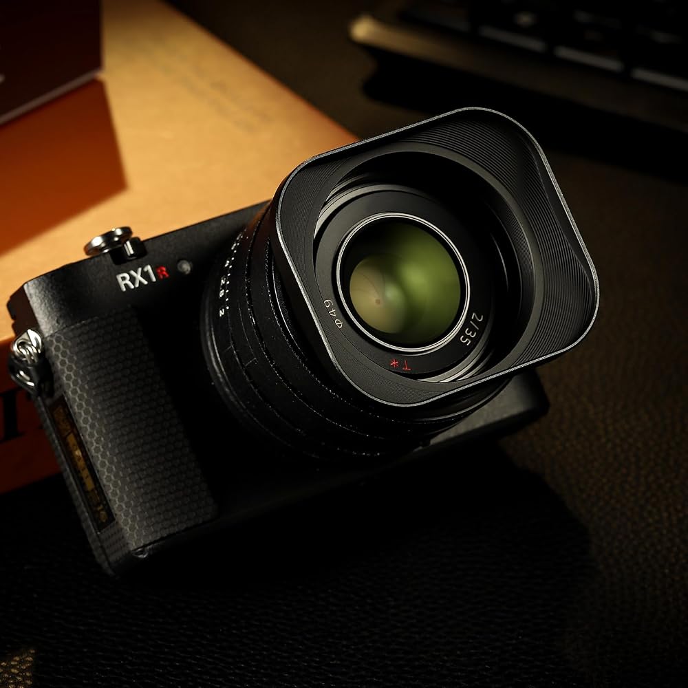 Haoge LH-RX1 Square Metal Bayonet Lens Hood Shade for Sony Carl Zeiss Sonnar T* and FE 35mm F2.8, 55mm F1.8 ZA, and FE 24mm F1.8 ZA lenses